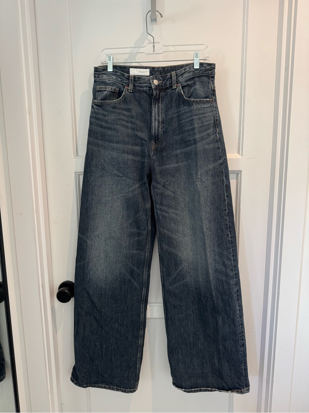 Zara Wide Leg High-Rise Jeans - Dark Wash